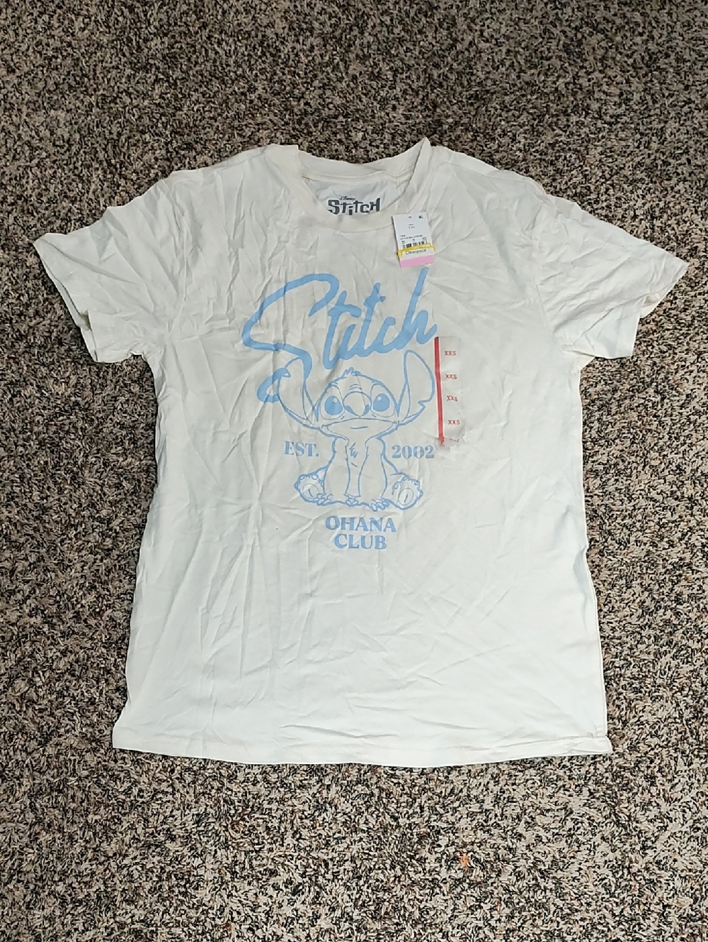 Disney | Stitch Ohana Club Graphic Tee - Light Blue on White - Oversized